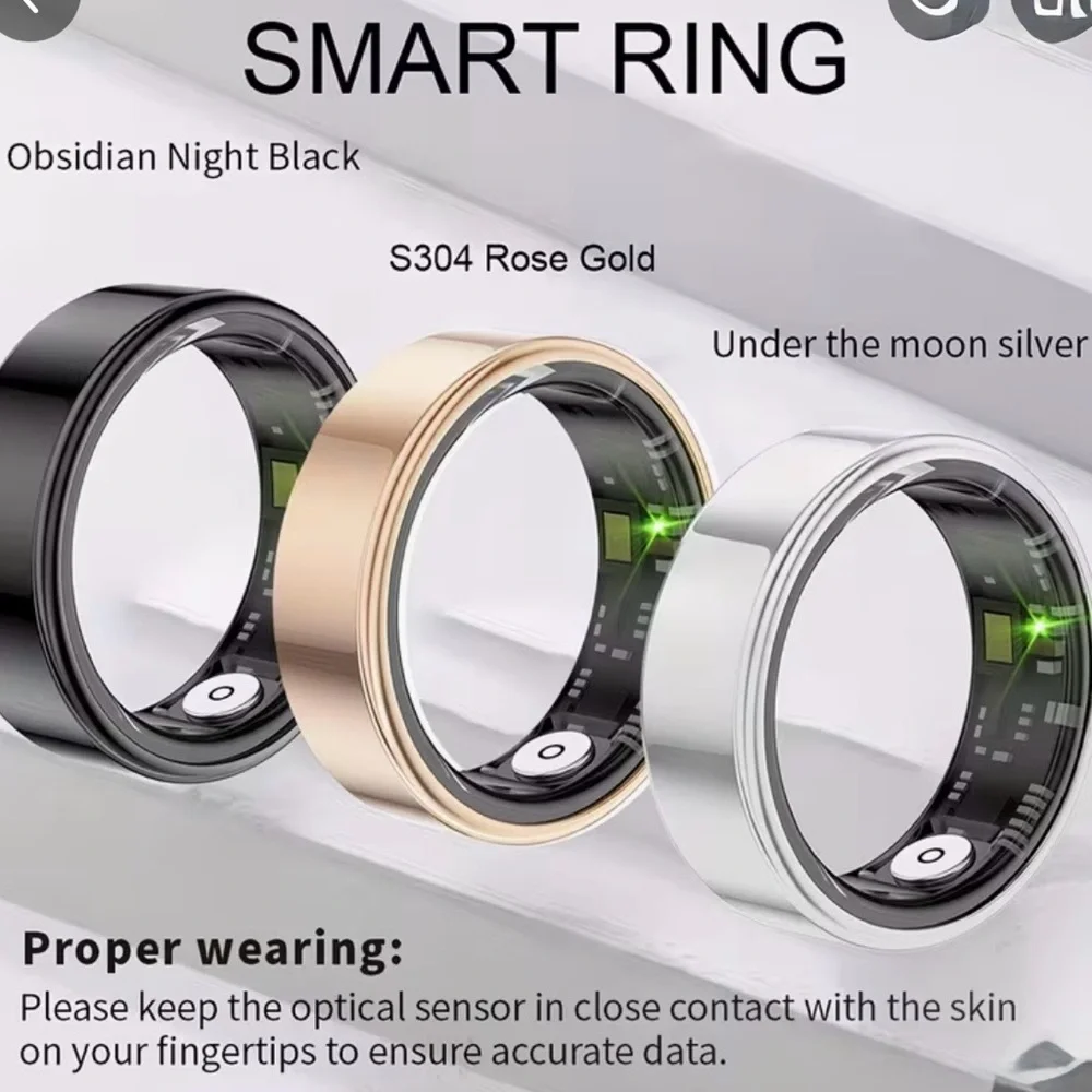 Smart Ring in Black, Rose Gold, and Silver